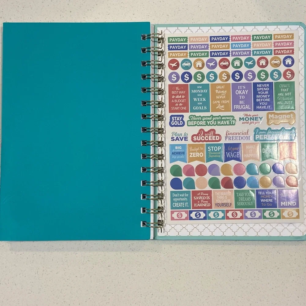 Floral Budget Book with Pink and Green Design